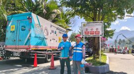 Personel PLN UIW NTB bersiaga melakukan pemantauan sistem kelistrikan dan pengamanan jaringan selama kunjungan Presiden RI dalam peresmian Bendungan Meninting di Lombok Barat. (Dok. PLN)