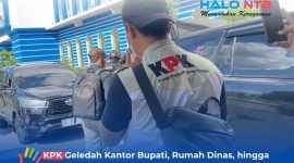 Tim Penyidik KPK RI saat menggeledah kantor Bupati Lombok barat, Kamis (23/7).(Foto: Istimewa)