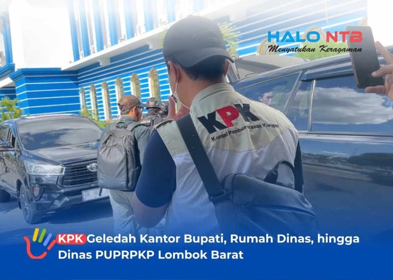 Tim Penyidik KPK RI saat menggeledah kantor Bupati Lombok barat, Kamis (23/7).(Foto: Istimewa)