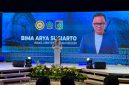 Wakil Menteri Dalam Negeri (Wamendagri), Bima Arya Sugiarto, saat memberikan sambutan dalam pembukaan Rapat Kerja dan Munaslub APPSI Tahun 2026 yang berlangsung di Hotel Aruna Senggigi, Lombok Barat, Kamis (16/7).(Foto: Istimewa)