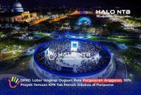 Foto memperlihatkan bangunan Kolosium di kompleks Taman Kota dan Alun-Alun Kota Gerung, Lombok Barat, yang menjadi ikon daerah sekaligus proyek yang disorot dalam penyidikan KPK terkait dugaan korupsi anggaran daerah.(Dok. Halo NTB)