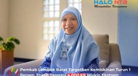 Wakil Bupati Lombok Barat, Hj. Nurul Adha, saat memberikan keterangan pers terkait target penurunan angka kemiskinan di ruang kerjanya, Kamis (6/8).(Foto: Istimewa)