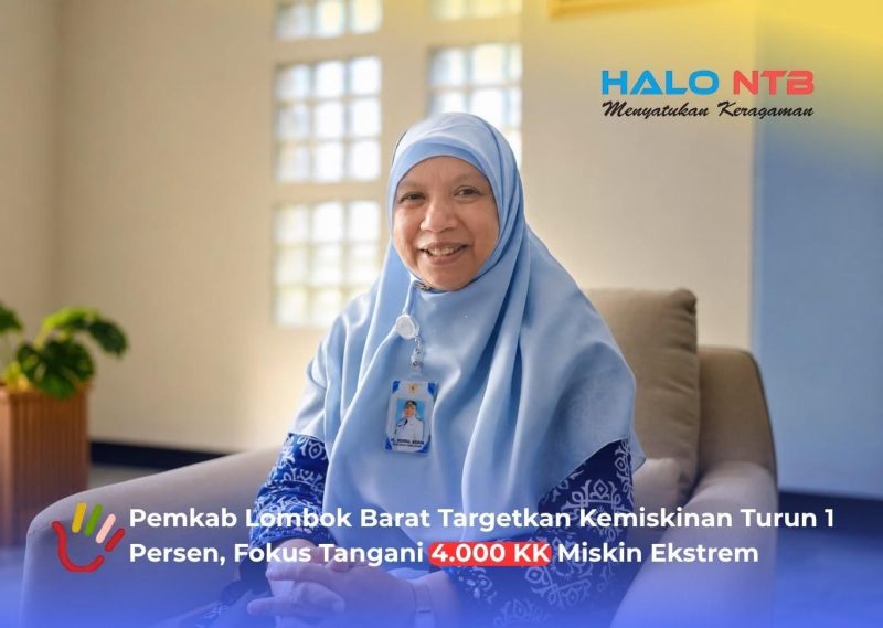 Wakil Bupati Lombok Barat, Hj. Nurul Adha, saat memberikan keterangan pers terkait target penurunan angka kemiskinan di ruang kerjanya, Kamis (6/8).(Foto: Istimewa)