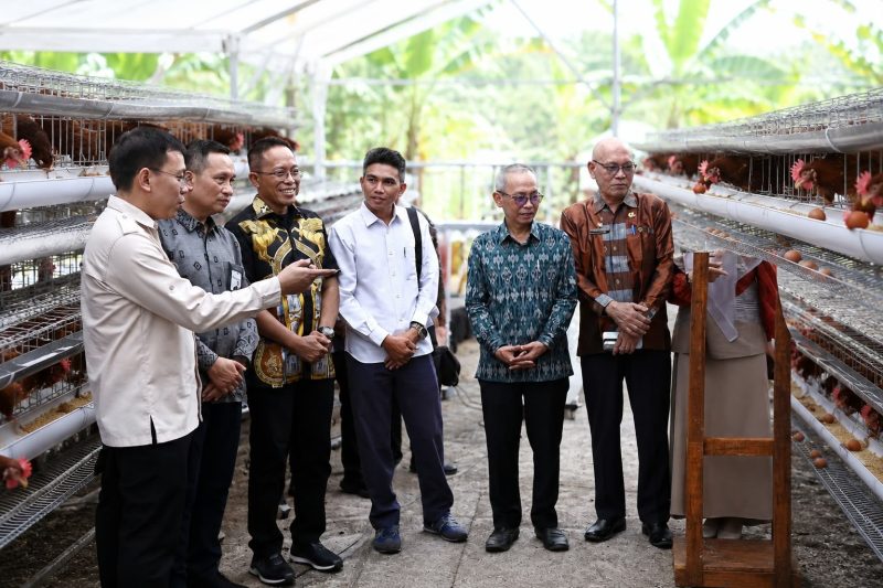 Bank NTB Syariah bersama pemangku kepentingan meninjau lokasi budidaya ayam petelur dalam Program Desa Berdaya di Desa Lendang Nangka Utara, Lombok Timur. Program ini menyasar 20 penerima manfaat untuk mendorong ekonomi produktif dan kemandirian masyarakat desa.(Foto: Istimewa)