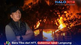 Usai kembali dari misi kemanusiaan di NTT, Gubernur NTB Dr. H. Lalu Muhamad Iqbal langsung turun ke lokasi kebakaran di Desa Adat Sade, Lombok Tengah, Sabtu malam (22/8). Beliau menegaskan bahwa prioritas utama adalah memastikan keselamatan masyarakat.(Foto: Istimewa)