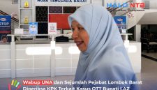 Wakil Bupati Lombok Barat, Hj. Nurul Adha, tiba di Kantor Perwakilan BPKP Provinsi NTB, Kamis (13/8/2026), untuk menjalani pemeriksaan oleh KPK terkait kasus OTT Bupati Lombok Barat non-aktif, Lalu Ahmad Zaini. (Foto: Halo NTB)