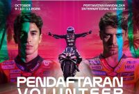 Poster pendaftaran volunteer Pertamina Grand Prix of Indonesia 2026 di Pertamina Mandalika International Circuit, NTB. (Dok: instagram: The Mandalika GP)