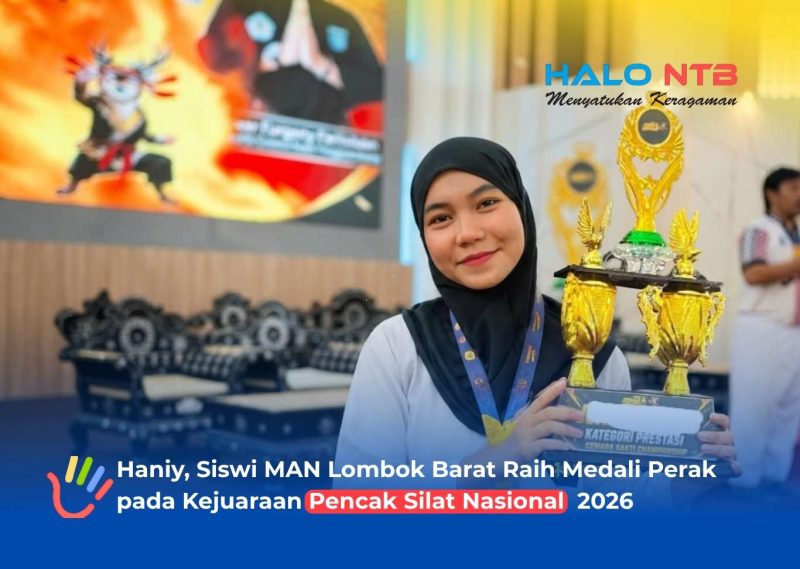 Haniy, siswi MAN Lombok Barat ini sukses meraih Medali Perak pada Kejuaraan Pencak Silat Nasional Cemara Sakti Championship 2026.