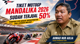 Tiket MotoGP Mandalika 2026 sudah terjual 50%! Kadis Parekraf NTB, Ahmad Nur Aulia, pastikan infrastruktur & layanan makin siap.(Foto: Ilustrasi Halo NTB)