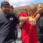Tim Unit Reaksi Cepat (URC) Puma Jatanras Ditreskrimum Polda NTB menggelandang tersangka BDSP (29), pelaku penipuan yang mencatut nama pejabat kepolisian dengan modus donasi korban kebakaran Desa Adat Sade, Senin (31/8/2026).(Foto: Istimewa) 