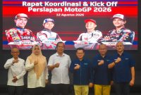 Foto bersama jajaran Pemerintah Provinsi NTB bersama ITDC dan MGPA usai menggelar Rapat Koordinasi dan Kick Off Persiapan MotoGP Mandalika 2026, Rabu (12/8/2026).(Foto: Istimewa)