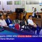 Tiga anggota DPRD NTB, yakni Hamdan Kasim (depan), M. Nashib Ikroman (belakang kanan) dan Indra Jaya Usman (belakang kiri) saat menjalani sidang pembacaan putusan perkara dugaan korupsi dana siluman di Pengadilan Tipikor Negeri Mataram, Rabu (5/8/2026).