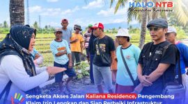 Sejumlah warga Kavlingan Dusun Labuapi Selatan, Labuapi, Lombok Barat, menyampaikan penolakan terkait rencana penggunaan jalan lingkungan serta pembelokan saluran irigasi, sebagai akses menuju proyek perumahan bersubsidi Kaliana Residence.(Foto: Istimewa)