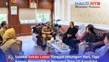 Pj. Sekda Lombok Barat H. Saeful Ahkam saat berdiskusi bersama jajaran BKPSDM Kota Tangerang dalam kunjungan kerja terkait persiapan seleksi calon Sekda Lombok Barat, Senin (14/9/2026).(Foto: Istimewa)