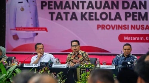 Suasana Rakor Pemantauan dan Evaluasi Tata Kelola Pemerintahan Daerah di Pemprov NTB, Rabu (2/9/2026). KPK menyoroti sejumlah sektor rawan penyalahgunaan kewenangan, mulai dari perencanaan anggaran hingga pengadaan barang dan jasa.(Foto: Biro Adpim NTB).