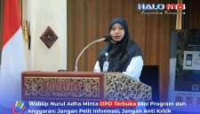 Wakil Bupati Lombok Barat Hj. Nurul Adha saat memberikan arahan dalam kegiatan Penguatan Kapasitas PPID Pelaksana OPD dan PPID Desa di The Jayakarta Hotel, Batulayar, Rabu (9/9/2026).(Foto: Diskominfo Lobar)