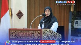 Wakil Bupati Lombok Barat Hj. Nurul Adha saat memberikan arahan dalam kegiatan Penguatan Kapasitas PPID Pelaksana OPD dan PPID Desa di The Jayakarta Hotel, Batulayar, Rabu (9/9/2026).(Foto: Diskominfo Lobar)