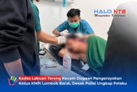 Korban dugaan pengeroyokan Ketua KNPI Lombok Barat, Taufik, menjalani penanganan medis di RSUP NTB setelah mengalami luka pada bagian kepala dan dahi, Sabtu (5/9/2026).(Foto: Istimewa)
