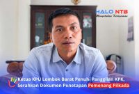 Ketua Komisi Pemilihan Umum (KPU) Kabupaten Lombok Barat, Lalu Rudi Iskandar, saat ditemui di ruang kerjanya, Selasa (22/9/2026).(Foto: Istimewa)