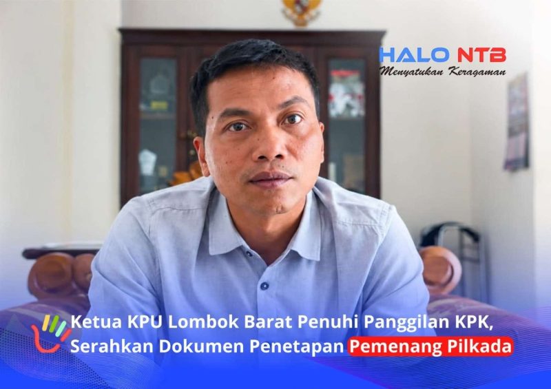 Ketua Komisi Pemilihan Umum (KPU) Kabupaten Lombok Barat, Lalu Rudi Iskandar, saat ditemui di ruang kerjanya, Selasa (22/9/2026).(Foto: Istimewa)