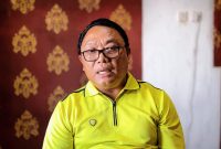 Sekretaris Dinas Pertanian Lombok Barat, Muhammad Taufik, menyampaikan kondisi dampak kekeringan terhadap lahan pertanian di Lombok Barat, Jumat (4/8/2026).