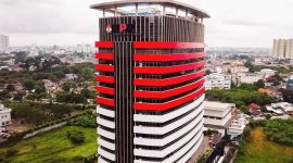 
Foto udara Gedung Merah Putih KPK, kantor pusat Komisi Pemberantasan Korupsi Republik Indonesia, di Jakarta.(Sumber: KPK)