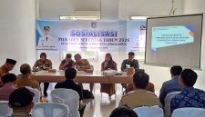Suasana kegiatan Sosialisasi/Bimtek Pemilihan Kepala Desa Serentak Tahun 2026 di Kecamatan Gerung, Kabupaten Lombok Barat, yang digelar di Aula Kantor Camat Gerung, Senin (1/9/2026).(Foto: Diskominfotik Lobar).