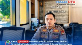 Kapolsek Sandubaya, Niko Herdianto, S.Tr.K., S.I.K., saat memberikan keterangan resmi di ruang kerjanya terkait perkembangan penanganan kasus dugaan penganiayaan di Djembank Hotel, Mataram, Selasa (1/9/2026).(Foto: Istimewa)