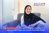 Kepala Kantor Kementerian Haji dan Umrah (Kemenhaj) Lombok Barat, H. Rina Margasari, saat ditemui di kantornya, Senin (20/10/2026).(Foto: Halo NTB)