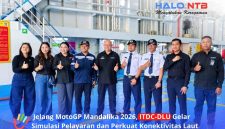 Foto bersama jajaran ITDC dan DLU usai melaksanakan simulasi angkutan pelayaran untuk memperkuat konektivitas transportasi menuju MotoGP Mandalika 2026 di Pelabuhan PDS Lembar, Lombok Barat, Selasa (6/10/2026).(Foto: Halo NTB)