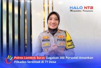 Kapolres Lombok Barat, AKBP Mellysa Amalia, saat memberikan keterangan resminya terkait kesiapan pengamanan Pilkades serentak di 77 desa, Kamis (15/10/2026).(Foto: Halo NTB).