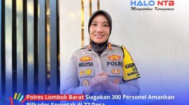 Kapolres Lombok Barat, AKBP Mellysa Amalia, saat memberikan keterangan resminya terkait kesiapan pengamanan Pilkades serentak di 77 desa, Kamis (15/10/2026).(Foto: Halo NTB).