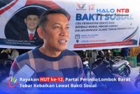 Ketua DPD Partai Perindo Lombok Barat, Dr. Syamsuriansyah, M.M., M.Kes., saat diwawancarai sejumlah awak media usai kegiatan bakti sosial HUT ke-12 Perindo di Gerung, Sabtu (10/10/2026).(Foto: Istimewa)
